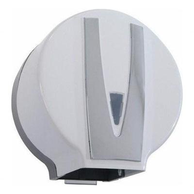 Suporte para Papel Higiênico Unik para Rolos de 300 a 600M com Detalhe Cromado Branco Higipack