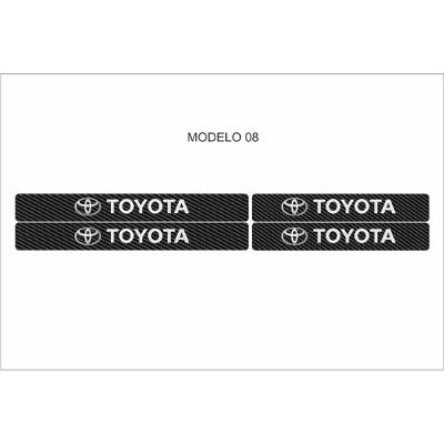 Soleira Automotiva para Portas Dianteiro e Traseiro Universal Fibra de Carbono Preto Kit 4 Peças OEM