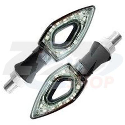Par de Seta Led para Moto Lateral ZE-0005 Universal Amarelo em PMNA e Polipropileno OEM