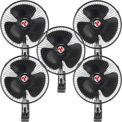 Kit 5 Mini Ventilador Veicular para Interior Modelo 12V 8 Polegadas 20CM para Carro Caminhão Ônibus