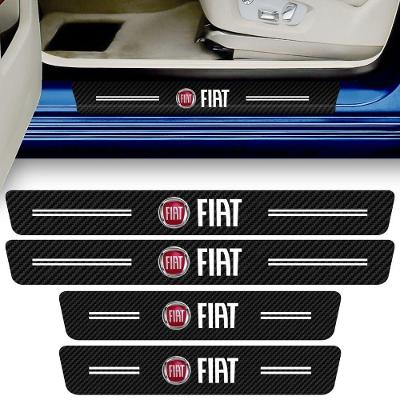 Kit 4 Adesivos para Soleira de Porta Carro Seven Smart Compatível Fiat Oem