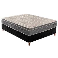 Cama Box Casal: Colchão Ortopédico Paropas D45/EP Confort Mega Firme + Base CRC Suede Black(138x188) - 1