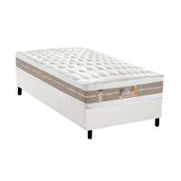 Cama Box Solteiro: Colchão Molas Castor Pocket Silver Star Air Double Face + Base CRC Courano White(88x188) - 1
