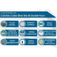 Cama Box Solteiro: Colchão Molas Castor Pocket Silver Star Air Double Face + Base CRC Courano White(88x188)