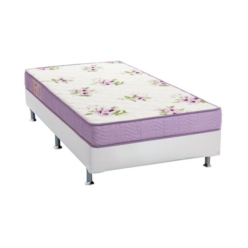 Cama Box Solteiro: Colchão Espuma Ortobom Physical Super Resistente + Base CRC Courano White(78x188) - 1