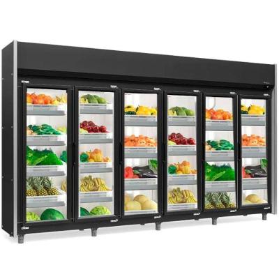 Refrigerador Vertical Auto Serviço Hortifruti 6 Portas Geas6p Preto Gelopar 220V