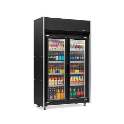 Expositor Vertical 2 Portas Preto Geas2p 4 Prateleiras 220V Gelopar