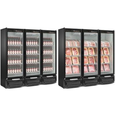Expositor De Bebidas Vertical 3 Portas Gcbc1450 Preto 220V Gelopar