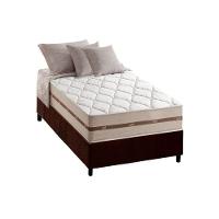 Cama Box Solteiro: Colchão Molas Anjos MasterPocket Ensacadas Classic + Base CRC Suede Brown(88x188) - 1