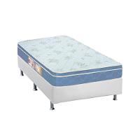 Cama Box Solteiro: Colchão Espuma D45 Castor Sleep Max + Base CRC Courano White(88x188) - 1