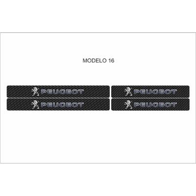 Soleira Automotiva para Portas Kit 4 Peças Modelo Universal Anti Risco Fibra de Carbono OEM