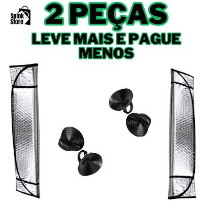 Protetor Solar Para-Brisa Automotivo Dobrável Universal 130x60cm Prata com Ventosas OEM