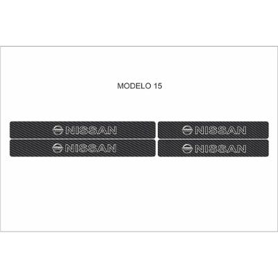 Soleira Automotiva para Entrada Universal Fibra de Carbono Compatível com Nissan Kit 4 OEM
