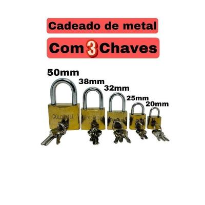 Cadeado com 3 Chaves para Malas Mochilas Estojos e Armários Dimensão Compacta OEM