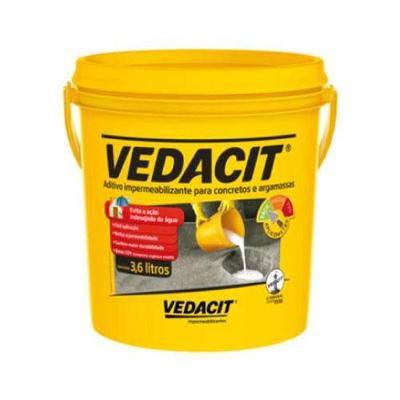 Aditivo Impermeabilizante VEDACIT GL 3,6L para Concretos e Argamassas com Hidrofugação Vedacit