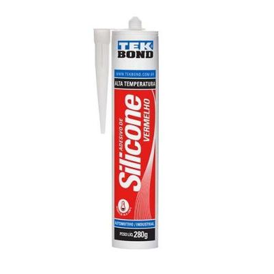 Adesivo Selante Tixotrópico Silicone Alta Temperatura para Vedação Vermelho Tekbond