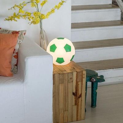 Luminária Pendente Bola de Futebol - Branca e Verde Tpc com Luz Difusa e Tensão 110-220V Branco