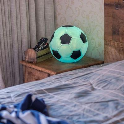Luminária Pendente Bola de Futebol - Azul e Preto Tpc com Luz Difusa Bivolt Azul, Preto