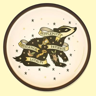 Luminária de Parede Tattoo Hufflepuff Tpc com Luz LED e Cabo de Força com Interruptor Amarelo