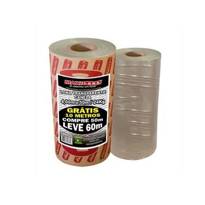 Lona Transparente 4x60m 24kg para Construções Reformas Resistente Maxilona
