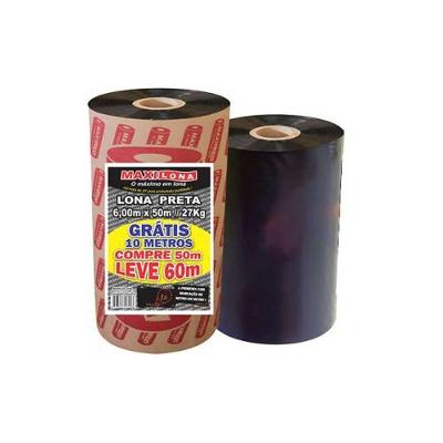 Lona para Construções e Reformas Lona Preta 6X60X27KG Proteção de Cargas Impermeabilização Preto