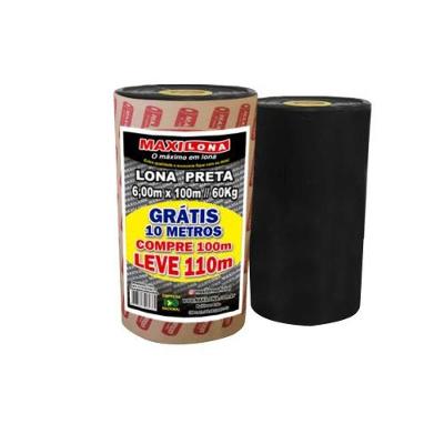 Lona para Construção e Proteção de Cargas Lona Preta 6x110 X 60KG Impermeabilização de Solos Preto