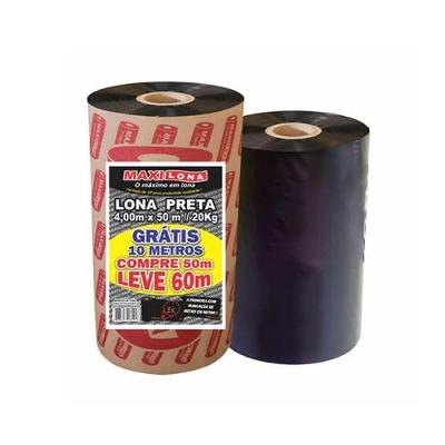 Lona para Proteção Lona Preta 4x60m 20kg Resistente e Durável Preto Maxilona