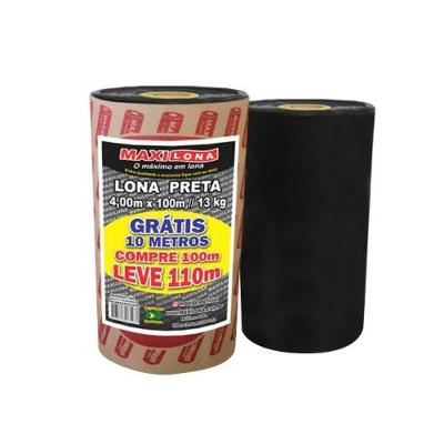 Lona para Proteção Lona Preta 4X110M 13KG para Construções e Reformas Resistente Preto Maxilona