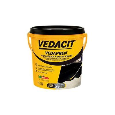Impermeabilizante Vedapren Preto Manta Líquida 3,6L Pronto para Uso Alta Elasticidade Vedacit