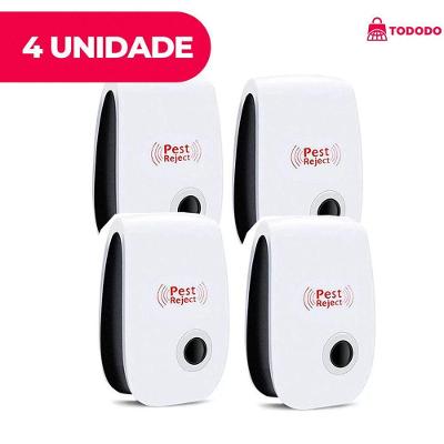 Kit 4 Repelente Eletrônico Ultrassônico para Pragas Bivolt Branco OEM