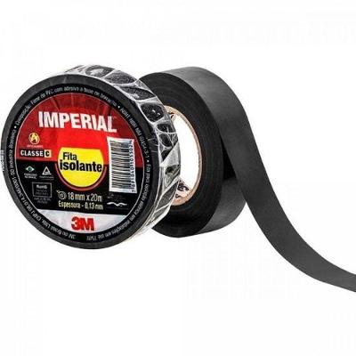 Fita Isolante Imperial Slim 18MM X 20M com Formulação Antichamas Preto Fitá