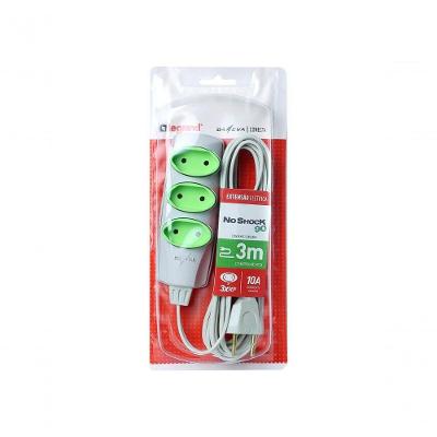 Extensão Elétrica Noshock 90 PL DN1469 2X0,75MM² 2P 10A 3M com Proteção Cinza Daneva