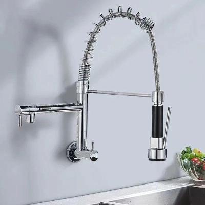 Torneira de Cozinha Gourmet Monocomando para Bancada com Bica Extensível Cromado Triplo Prata OEM