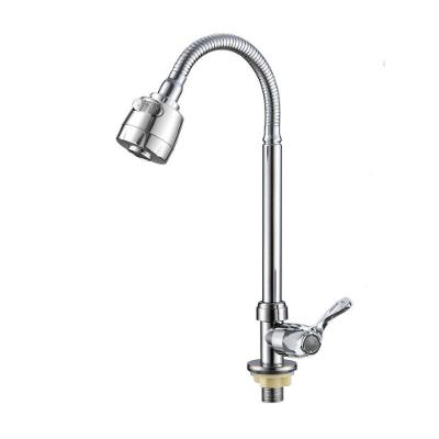 Torneira de Cozinha Gourmet Bancada 1-4 de Volta para Parede em Aço Inoxidável Cromado Prata OEM