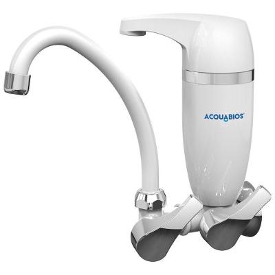 Torneira de Cozinha com Filtro Premium Acquabios 1-4 de Volta Parede Plástico ABS Bica Móvel Branco