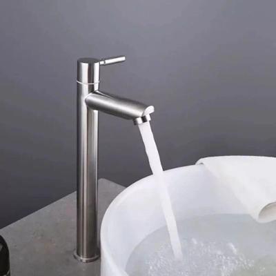 Torneira de Bacia de Água Fria Única 40423 de Mesa em Aço Inoxidável Escovado Prata OEM