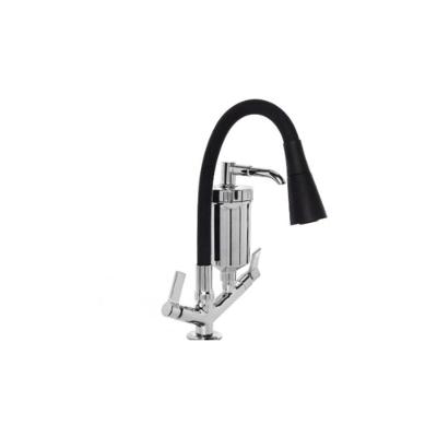 Torneira com Filtro para Cozinha Dual Flex Monocomando de Bancada em Aço Inoxidável Cromado Preta