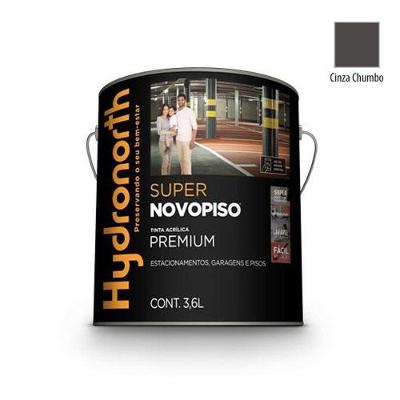 Tinta para Piso Novopiso Super Cinza Chumbo Semi Brilho 3,6 LITROS Fácil Aplicação Cinza Hydronorth