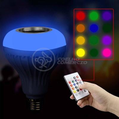 Lâmpada Led 12w E27 Rgb Colorida com Caixa de Som Bluetooth Branco Smart Bracelet
