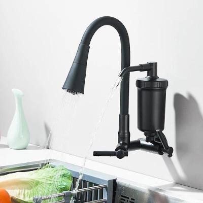 Torneira com Filtro Flexível de Parede Acabamento Gourmet Preto para Cozinha OEM
