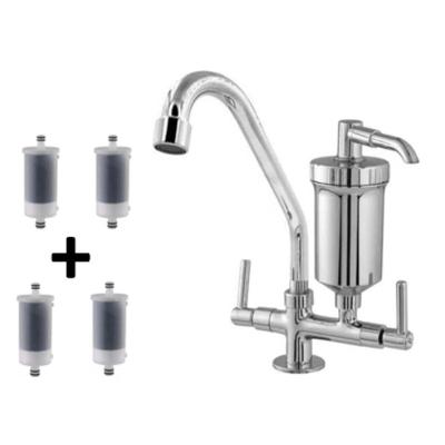 Torneira com Filtro de Cozinha Alavanca para Mesa em Aço Inoxidável Cromado com Bica Móvel Inox OEM
