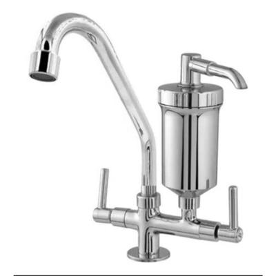Torneira com Filtro de Bancada Bica Móvel 1-4 de Volta para Mesa em Plástico ABS Cromado Prata OEM