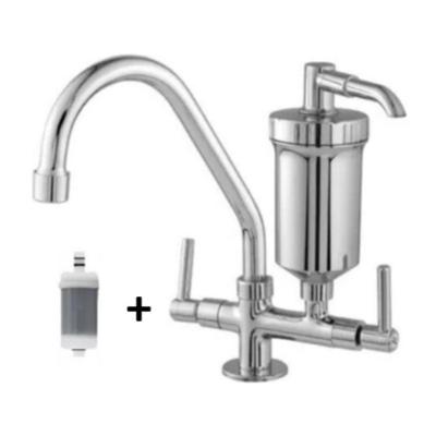 Torneira com Filtro Bica Móvel 1-4 de Volta para Bancada e Mesa em Plástico ABS Cromado Prata OEM