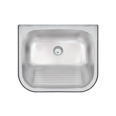 Tanque de Parede Hera Wall 34L 50x40CM para Instalação em Aço Inox Acetinado com Esfregador Inox