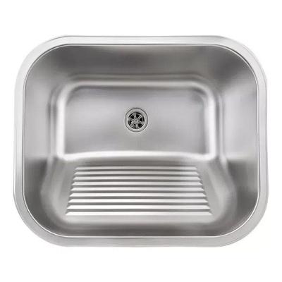 Tanque de Lavanderia 55x45 27L de Embutir em Aço Inox Acetinado Antirruído Prata OEM