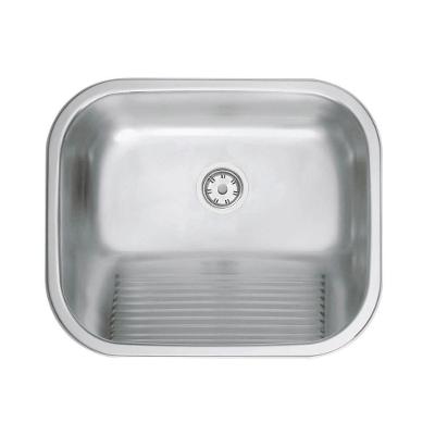 Tanque de Encaixe Hera 34L 50x40CM de Sobrepor em Aço Inox Acetinado com Esfregador Inox