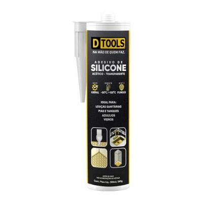Silicone para Vedação e Impermeabilização Silicone Incolor 250G Alta Qualidade Transparente Dtools