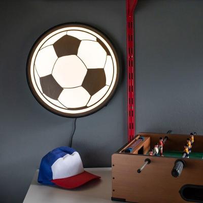 Luminária de Parede Sign Bola de Futebol Tpc com Luz Difusa e Uso com Lâmpada Fluorescente Ou LED
