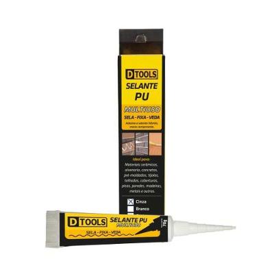 Selante PU Multiuso Cinza - 70g para Vedação, Acabamentos e Colagem Cinza DTOOLS Universo do Lar