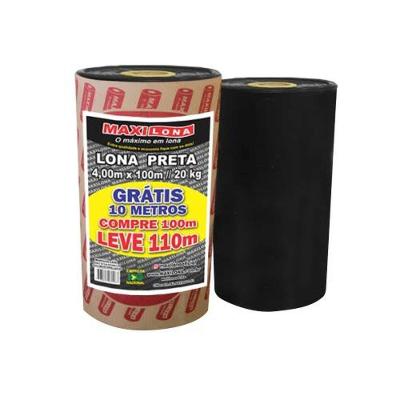 Lona para Construções e Reformas Lona Preta 4X110X20KG Resistente e Durável Preto Maxilona